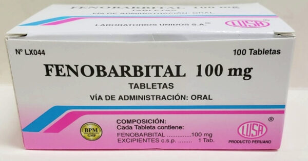 Fenobarbital tabletas – caja del producto