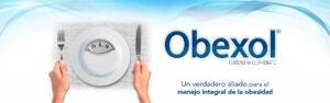 Imagen ilustrativa de Obexol 37.5 mg mostrando sus beneficios principales: control del apetito, reducción de la ansiedad por comer y apoyo en la pérdida de peso dentro de programas nutricionales supervisados en Farmaneuro Perú