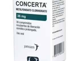 Caja de Concerta 36 mg, metilfenidato de liberación prolongada para TDAH, venta en Perú