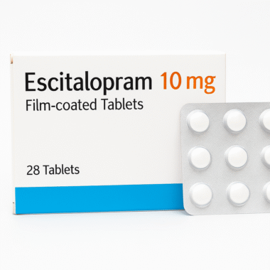 Fotografía de Escitalopram 10 mg en blíster – Antidepresivo ISRS para ansiedad y depresión