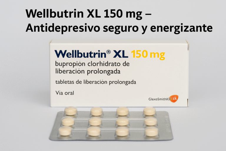 Fotografía de Wellbutrin XL 150 mg en blíster – Antidepresivo atípico con bupropión para depresión y fatiga mental