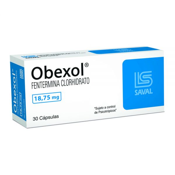 Obexol fentermina clorhidrato medicamento para control del apetito