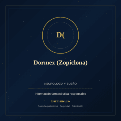 Dormex (Zopiclona) información farmacéutica responsable en Farmaneuro